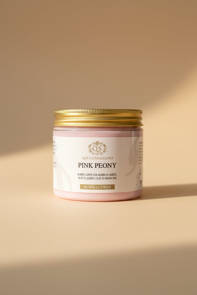 Pink Peony burro corpo nutriente karité jojoba argan bio peonia rosa rapido assorbimento