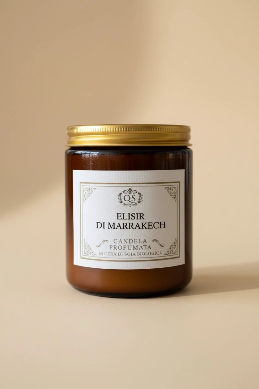 Candela profumata Elisir di Marrakech in cera di soia di Quello Sbagliato