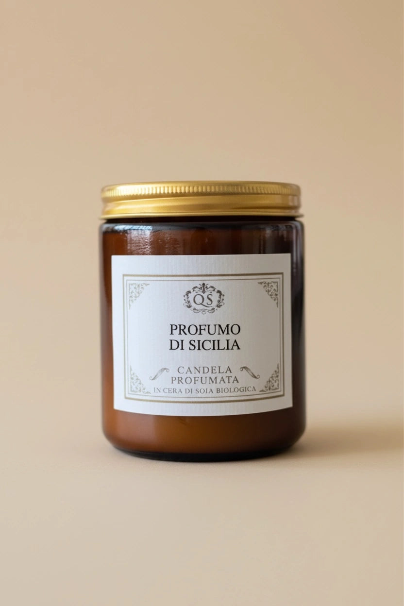 Candela Profumata Ai Fichi 100% Cera Di Soia 180g, Fino A 50 Ore, Aromaterapia Relax, Made In Italy