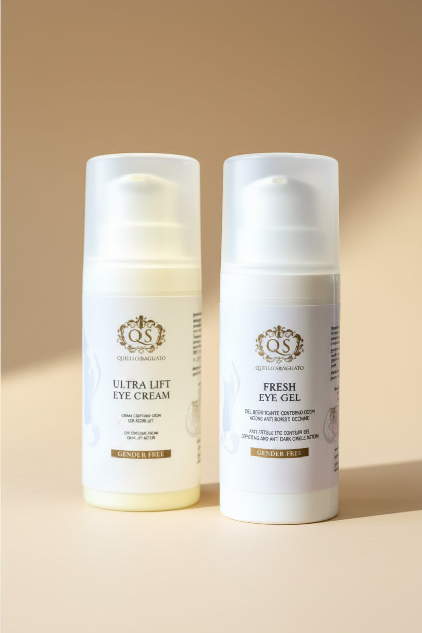 Kit contorno occhi anti-age gel defaticante crema lift borse occhiaie rughe made in Italy