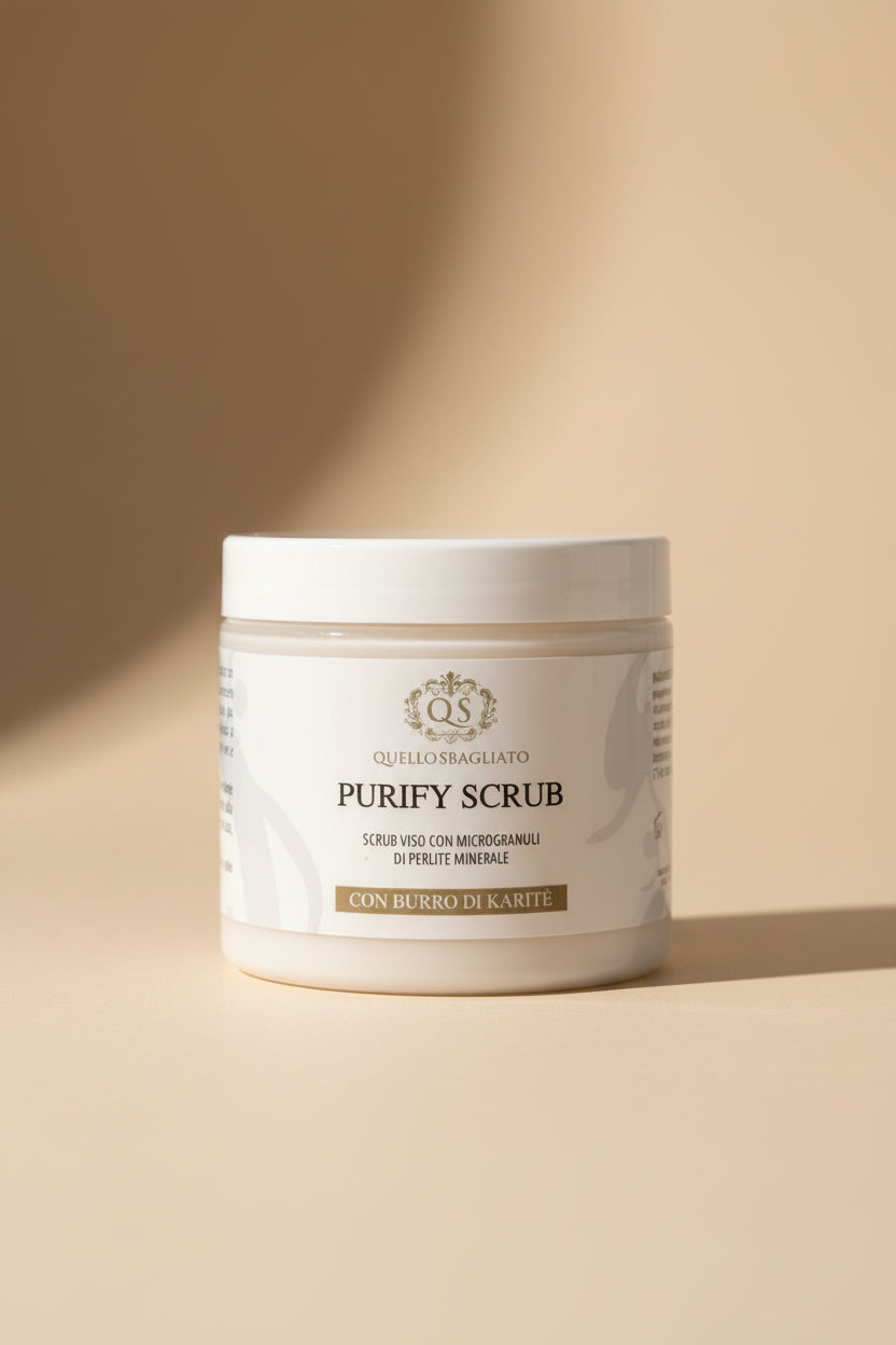Purify Scrub scrub viso esfoliante perlite minerale burro karité estratti bio made in Italy