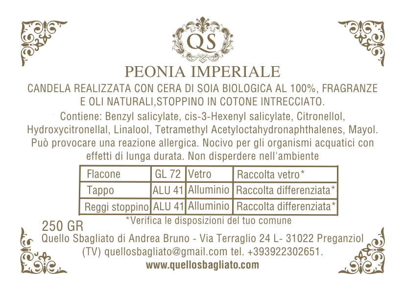 Peonia Imperiale - Quello Sbagliato Shop