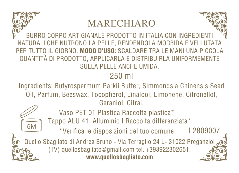 Marechiaro - Burro corpo - Quello Sbagliato Shop