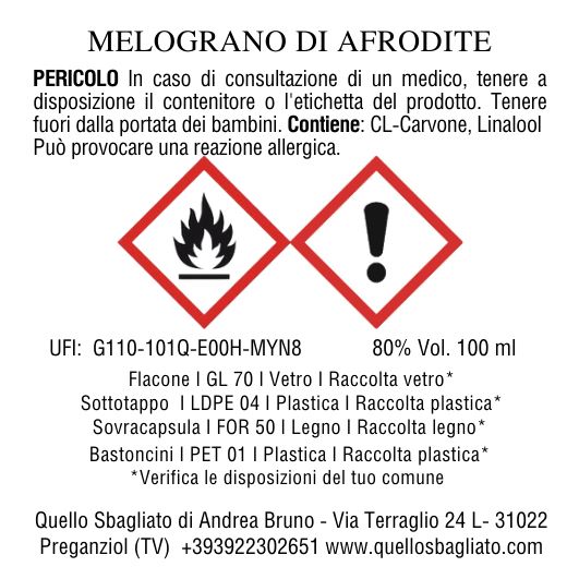 Diffusore 100 ML con bastoncini - Quello Sbagliato Shop