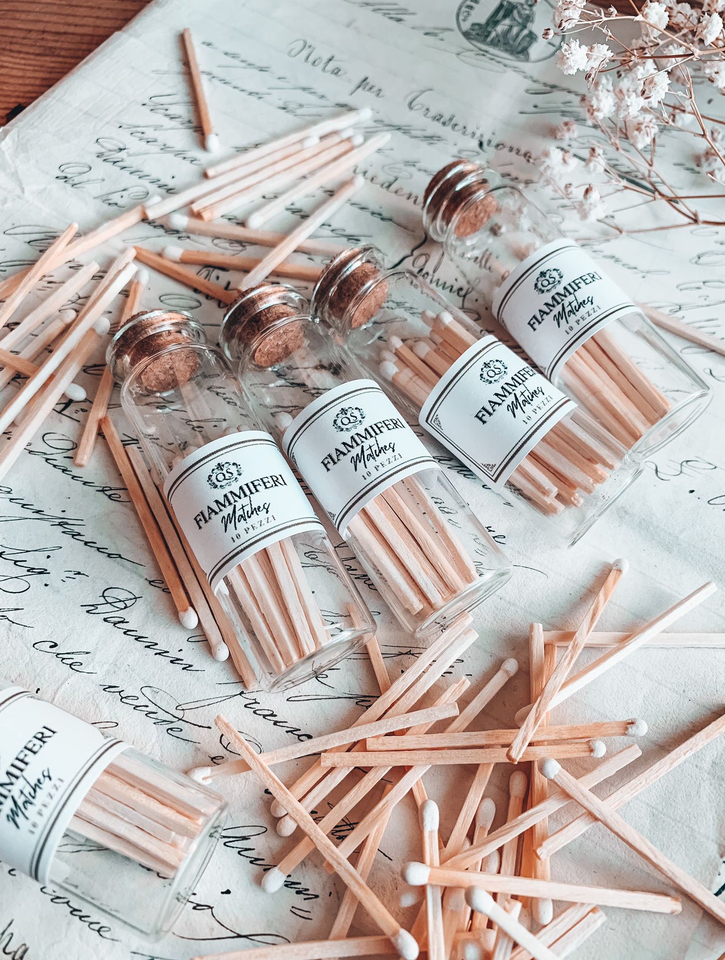 Fiammiferi per candele in vetro stile luxury segnaposto matrimonio