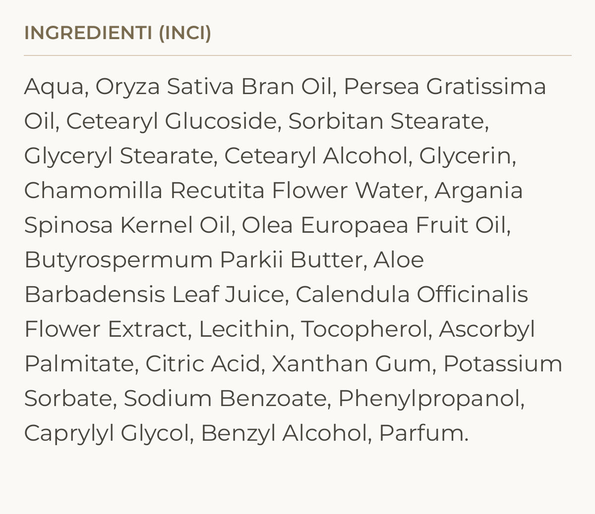 Ingredienti (INCI) di Baby Cream - Crema corpo per bambini