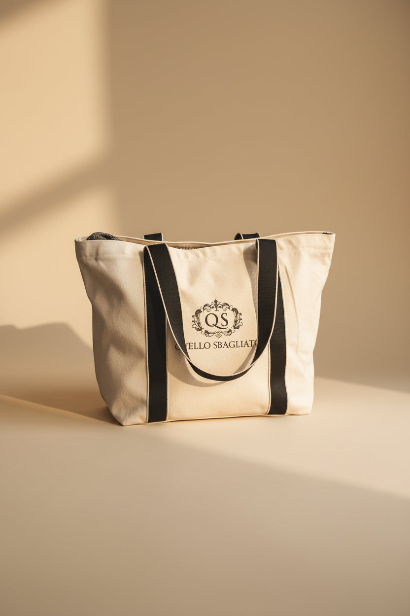 Borsone da viaggio beige e marrone Quello Sbagliato capiente ed elegante