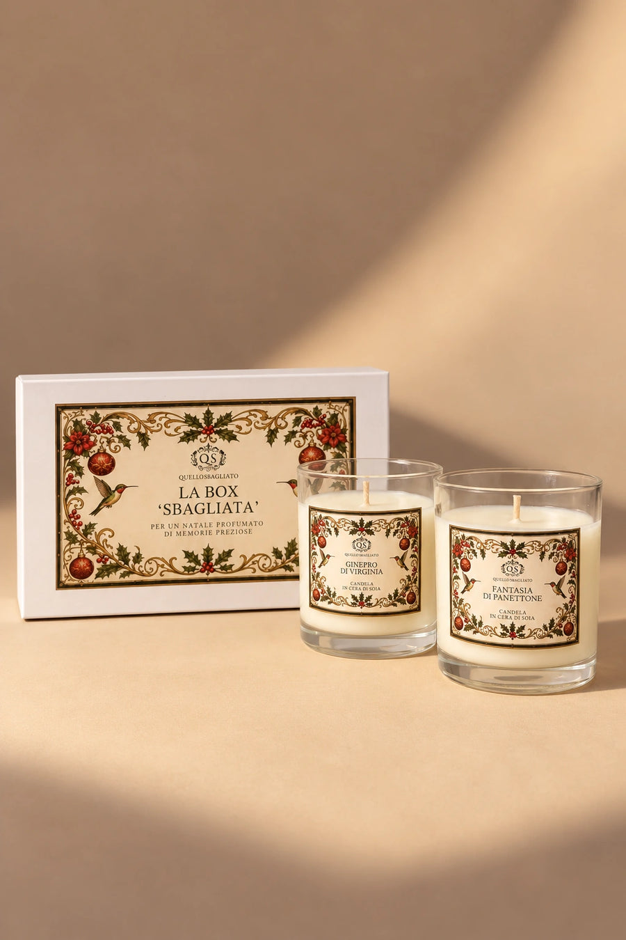 La Box “Sbagliata” – Confezione Regalo con 2 Candele di Natale