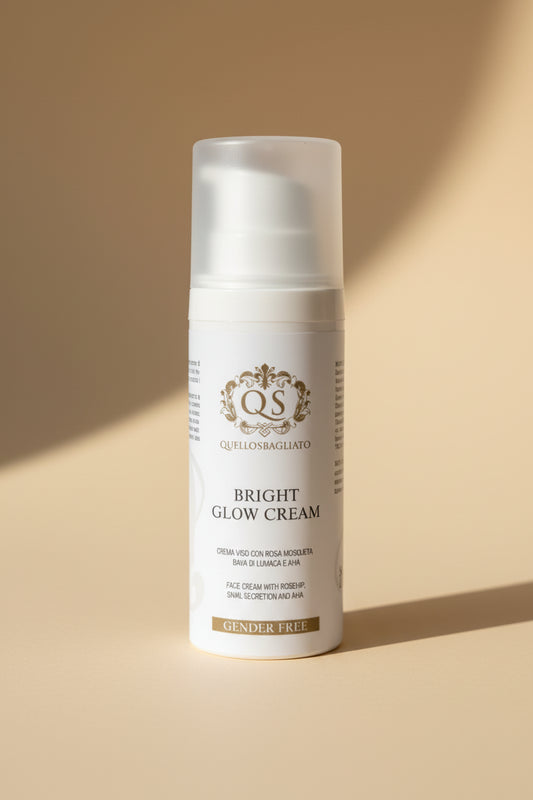 Bright Glow Cream crema viso illuminante rosa mosqueta bava lumaca made in Italy