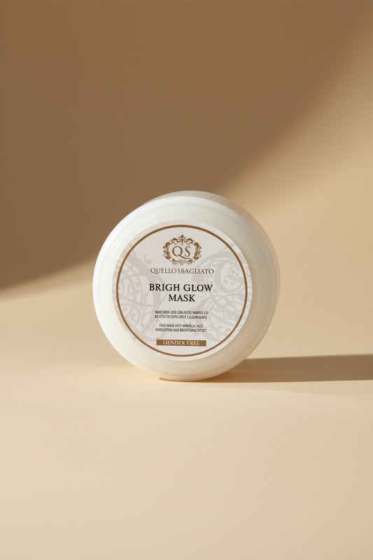 Bright Glow Mask maschera viso illuminante acido mandelico collagene made in Italy