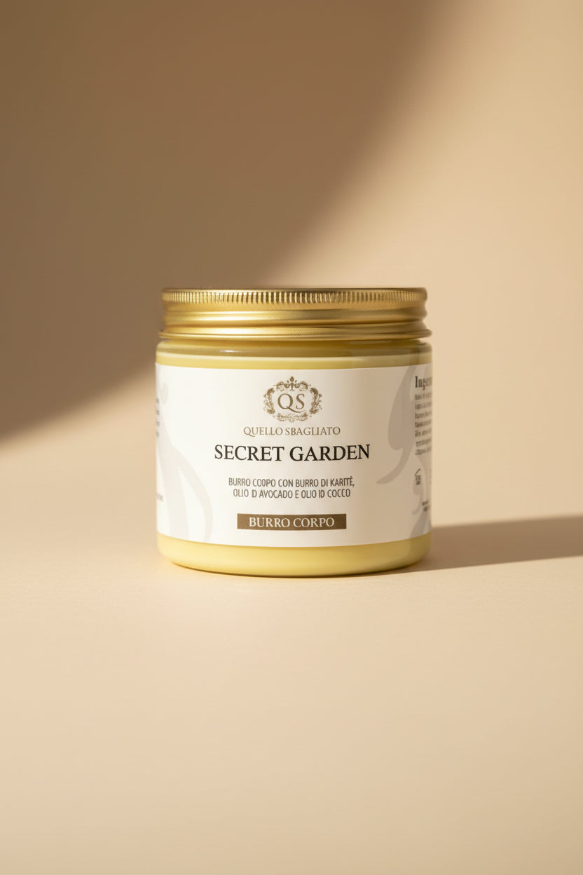 Secret Garden burro corpo nutriente karité avocado cocco zagare pera melone rapido assorbimento