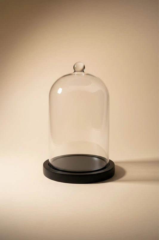 Campana di Vetro con base in legno per Candele di Quello Sbagliato