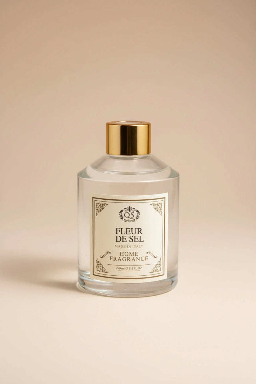 Diffusore bastoncini Fleur de Sel 250ml vetro capsula dorata artigianale italiano Quello Sbagliato