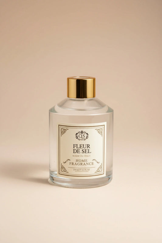 Diffusore bastoncini Fleur de Sel 250ml vetro capsula dorata artigianale italiano Quello Sbagliato