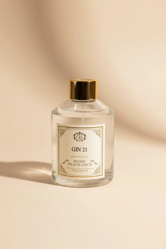 Diffusore bastoncini Gin 21 250ml vetro capsula dorata artigianale italiano Quello Sbagliato