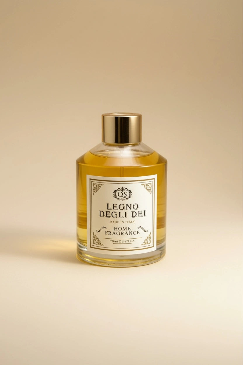 Diffusore bastoncini Legno degli Dei 250ml vetro capsula dorata artigianale italiano Quello Sbagliato