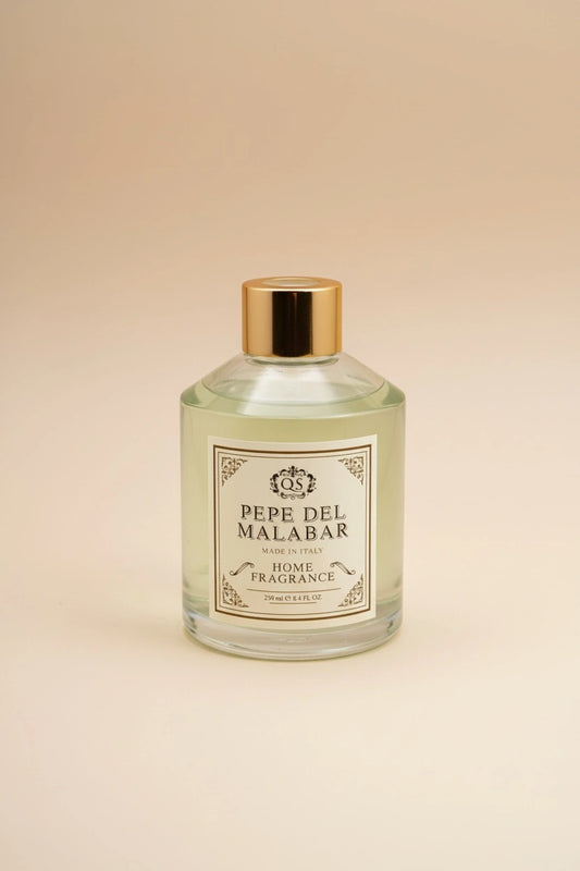 Diffusore bastoncini Pepe del Malabar 250ml vetro capsula dorata artigianale italiano Quello Sbagliato