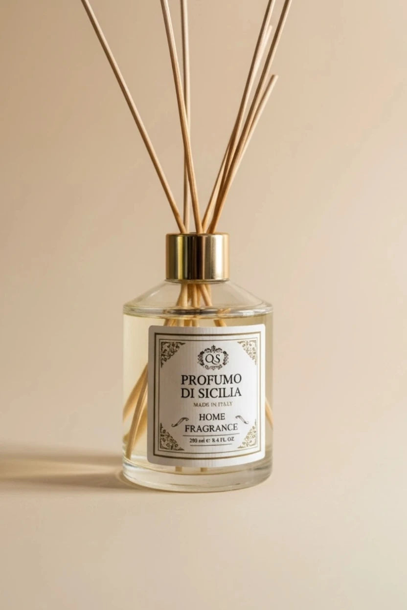 Diffusore bastoncini Profumo di Sicilia 250ml vetro capsula dorata artigianale italiano Quello Sbagliato