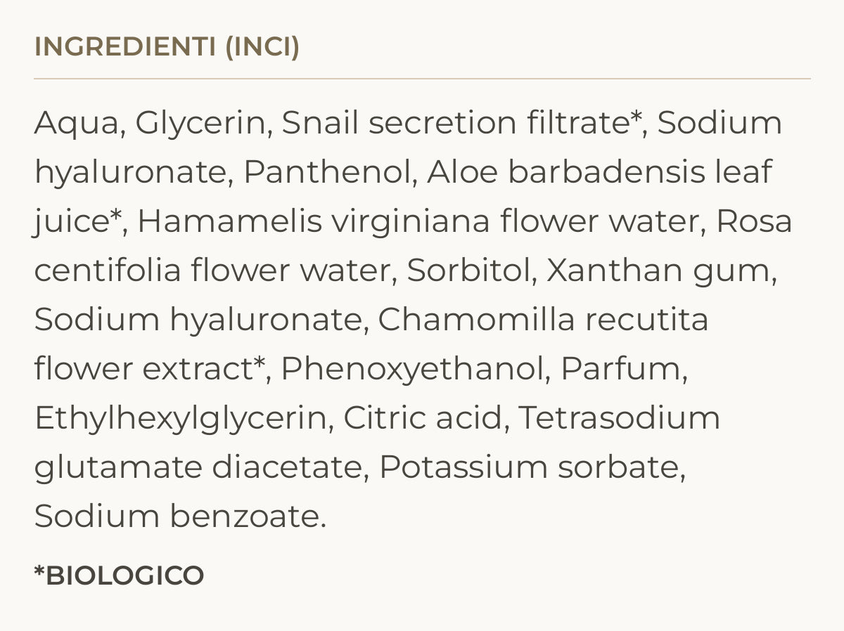 Ingredienti (INCI) di Hydra Lift Serum – Siero Viso Anti-Age Acido Ialuronico
