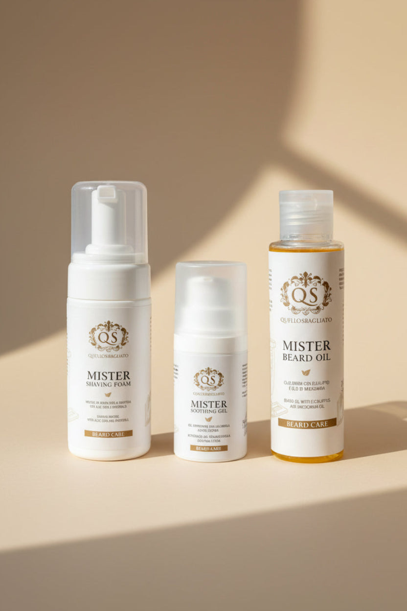 Kit cura barba con gel lenitivo e olio nutriente per idratare e disciplinare