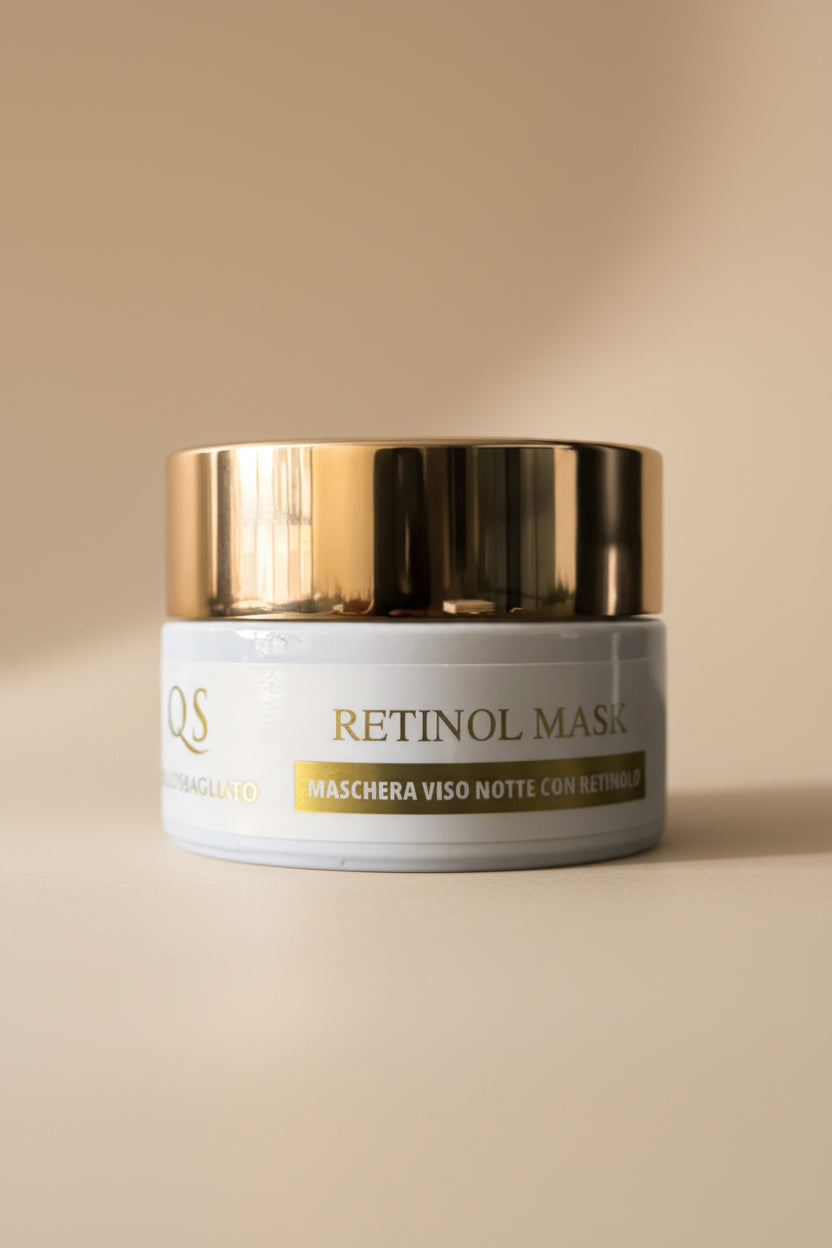 Maschera viso notte retinolo texture cremosa rigenera