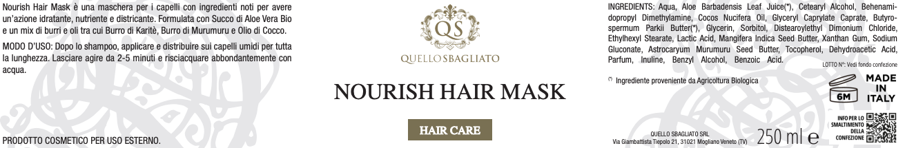 Nourish Hair Mask - Quello Sbagliato Shop