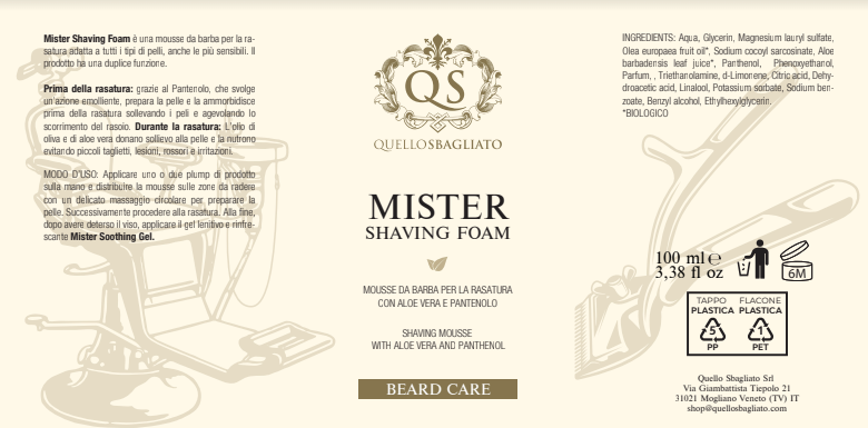 Mister Shaving Foam - Quello Sbagliato Shop