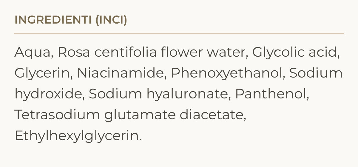 Ingredienti (INCI) di New Skin Peeling – Siero Peeling Viso Acido Glicolico 7%