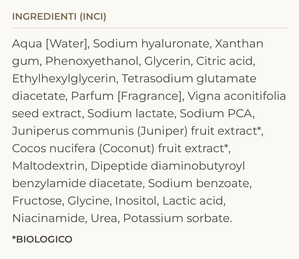 Ingredienti (INCI) di New Skin Serum – Siero Viso Anti-Age Veleno Vipera