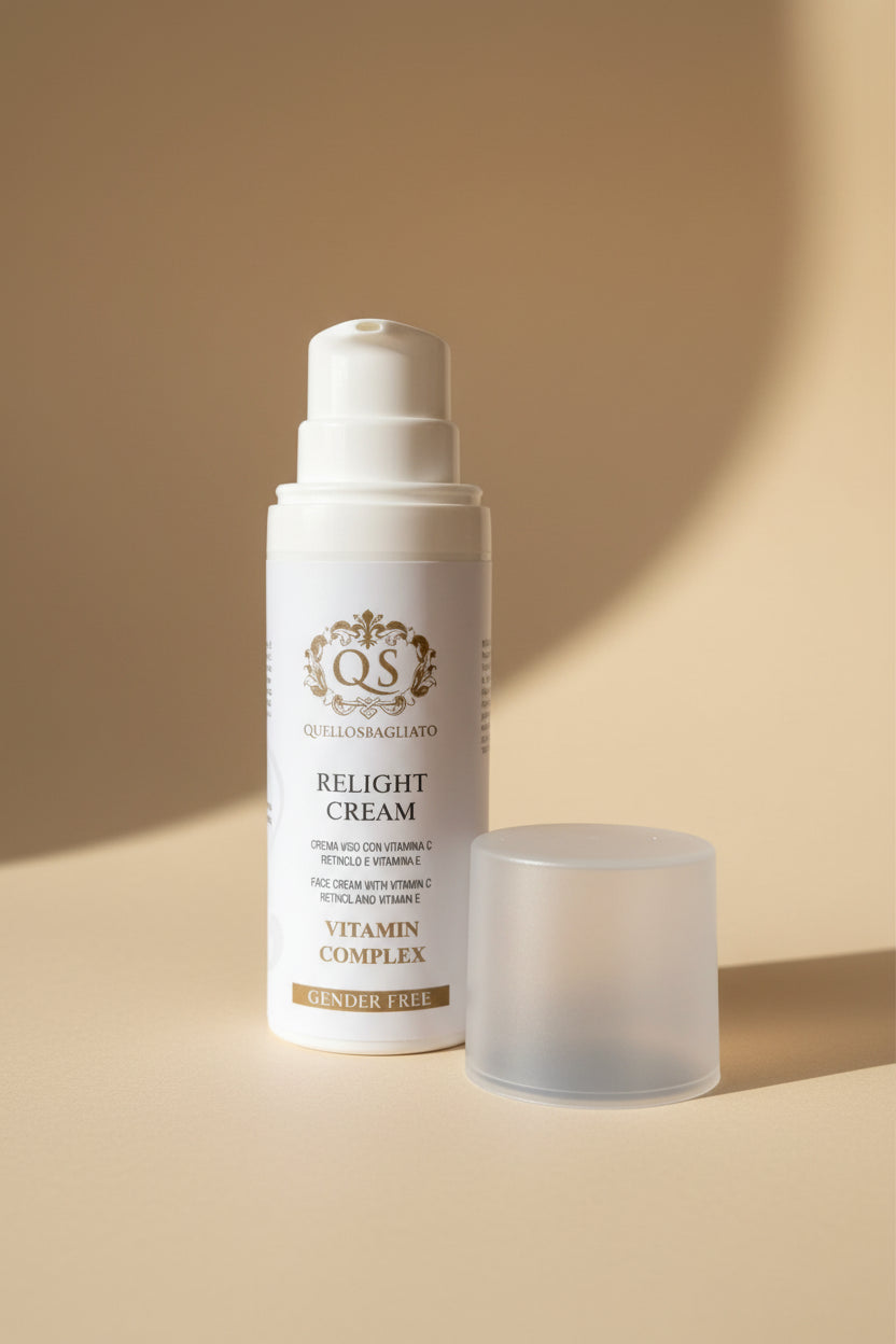 Relight Cream crema viso anti-age vitamina C retinolo illuminante antimacchie made in Italy