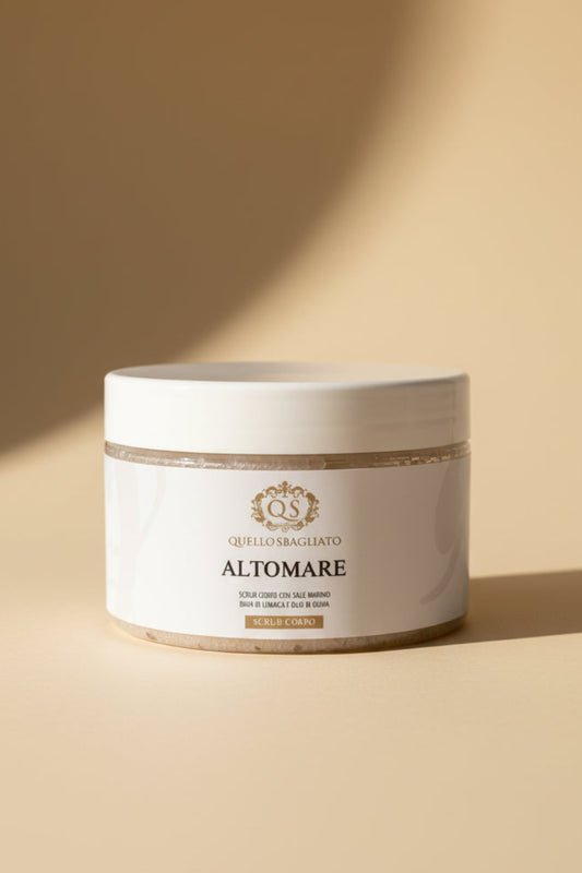 Altomare scrub corpo drenante sale marino bava di lumaca olio d’oliva levigante