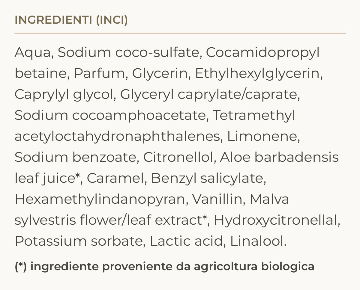 Ingredienti (INCI) di Secret Garden – Bagnodoccia Delicato