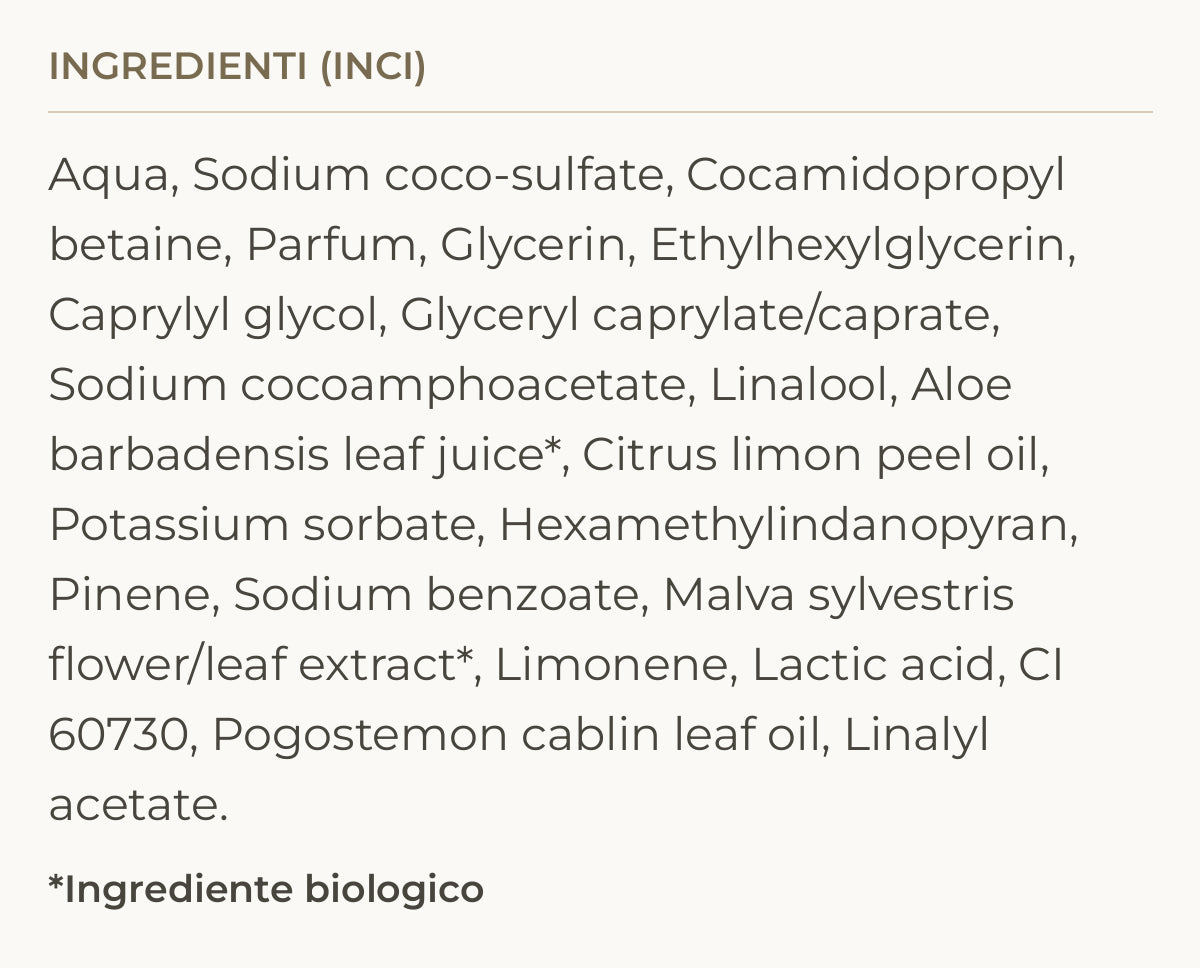 Ingredienti (INCI) di Silent Bloom – Bagnoschiuma Delicato Aloe Vera