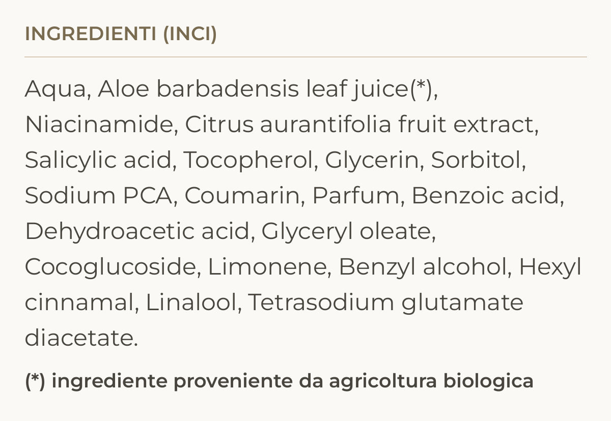 Ingredienti (INCI) di SOS Impurity – Lozione Viso Acido Salicilico e Niacinamide