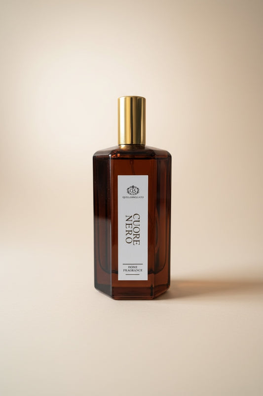 Spray ambiente Cuore Nero bottiglia vetro ambrato artigianale italiano Quello Sbagliato