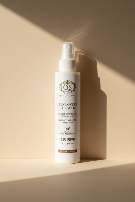 Sun Lovers latte solare SPF 15 pelli scure abbronzate mantiene abbronzatura made in Italy
