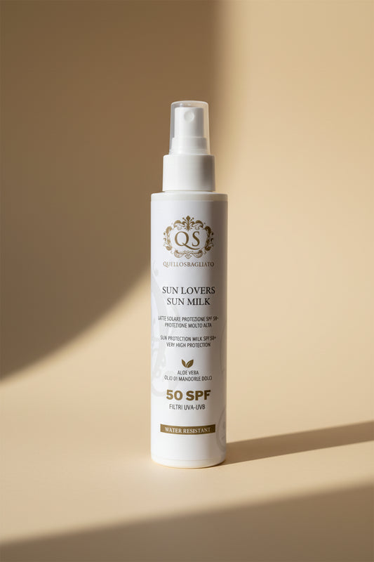 Sun Lovers latte solare SPF 50+ alta protezione viso corpo water resistant made in Italy