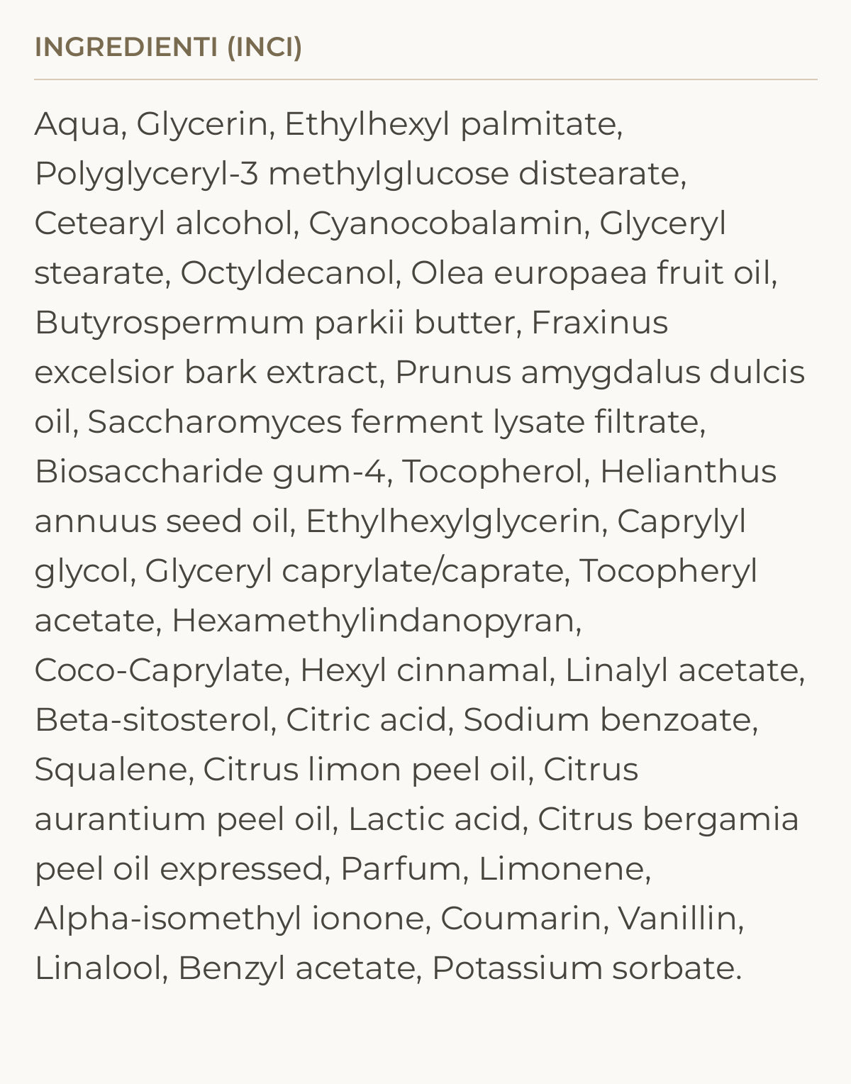 Ingredienti (INCI) di Velvet Hands - Crema mani idratante e nutriente